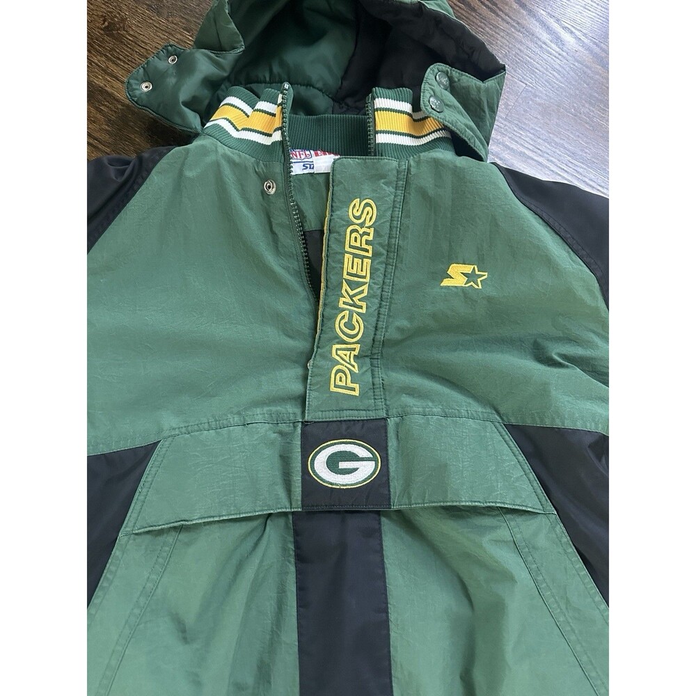 Starter Jacket Proline 90s Green Bay Packers ProLine 1/2 Zip Hood Size XL - Picture 3 of 10
